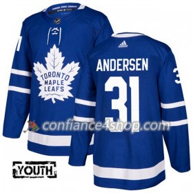 Adidas Maillot de Hockey Toronto Maple Leafs Frederik Andersen 31 2017-2018 Bleu Authentic - Enfant